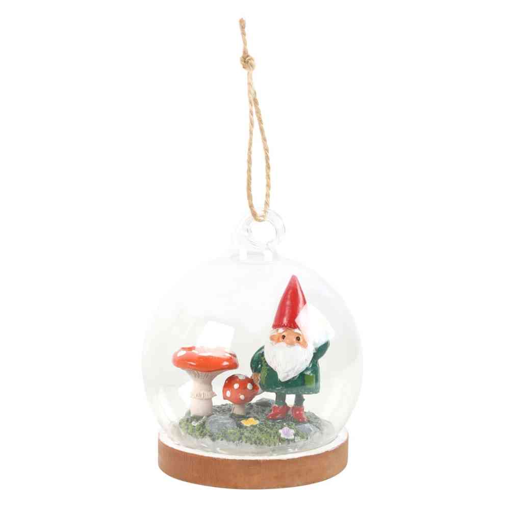 Something Different - Gnome Glass Dome Hanging Decoration Kerstbal - Multicolours